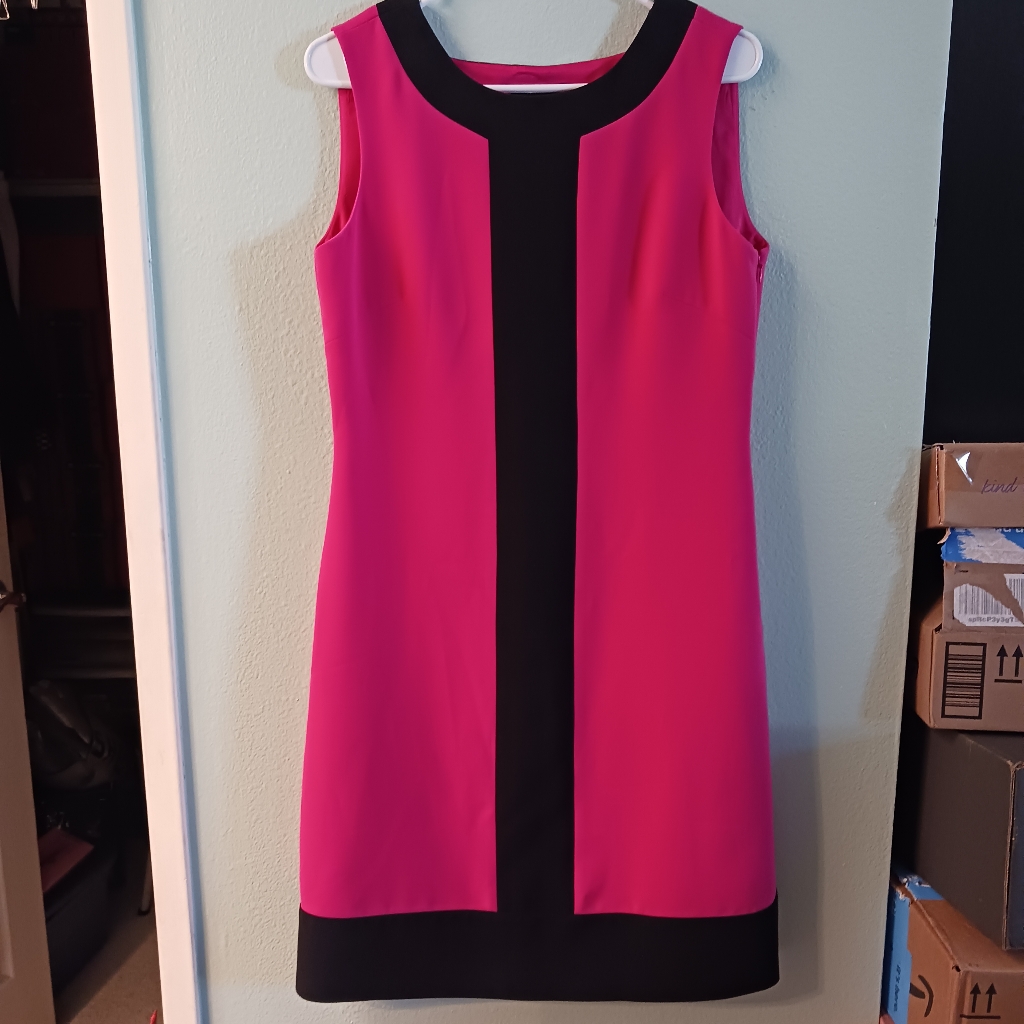Hot Pink/Black Dress | Tahari Asl | Size 6